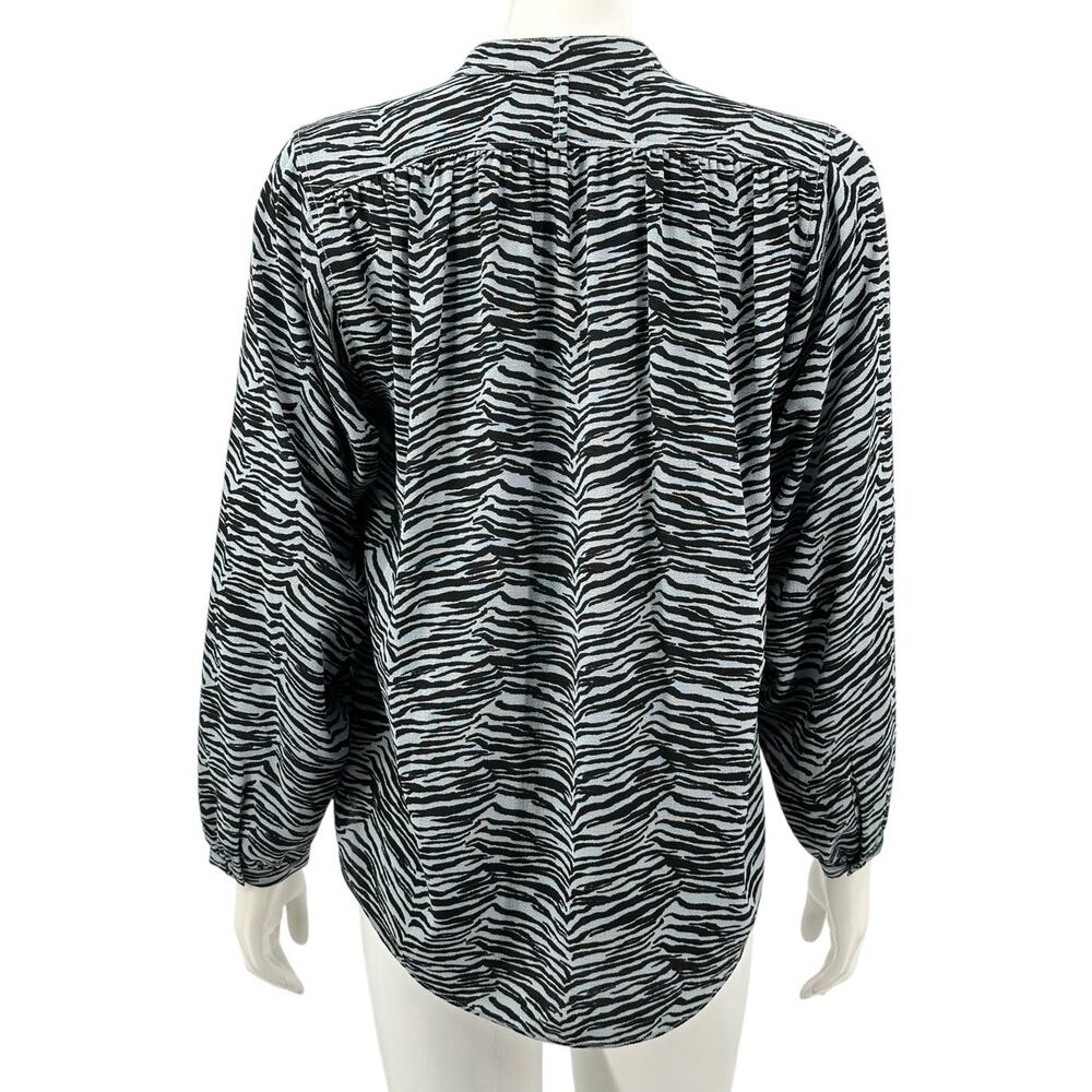 Rebecca Taylor Black and White Zebra Print Button Down Shirt - Picture 5 of 9